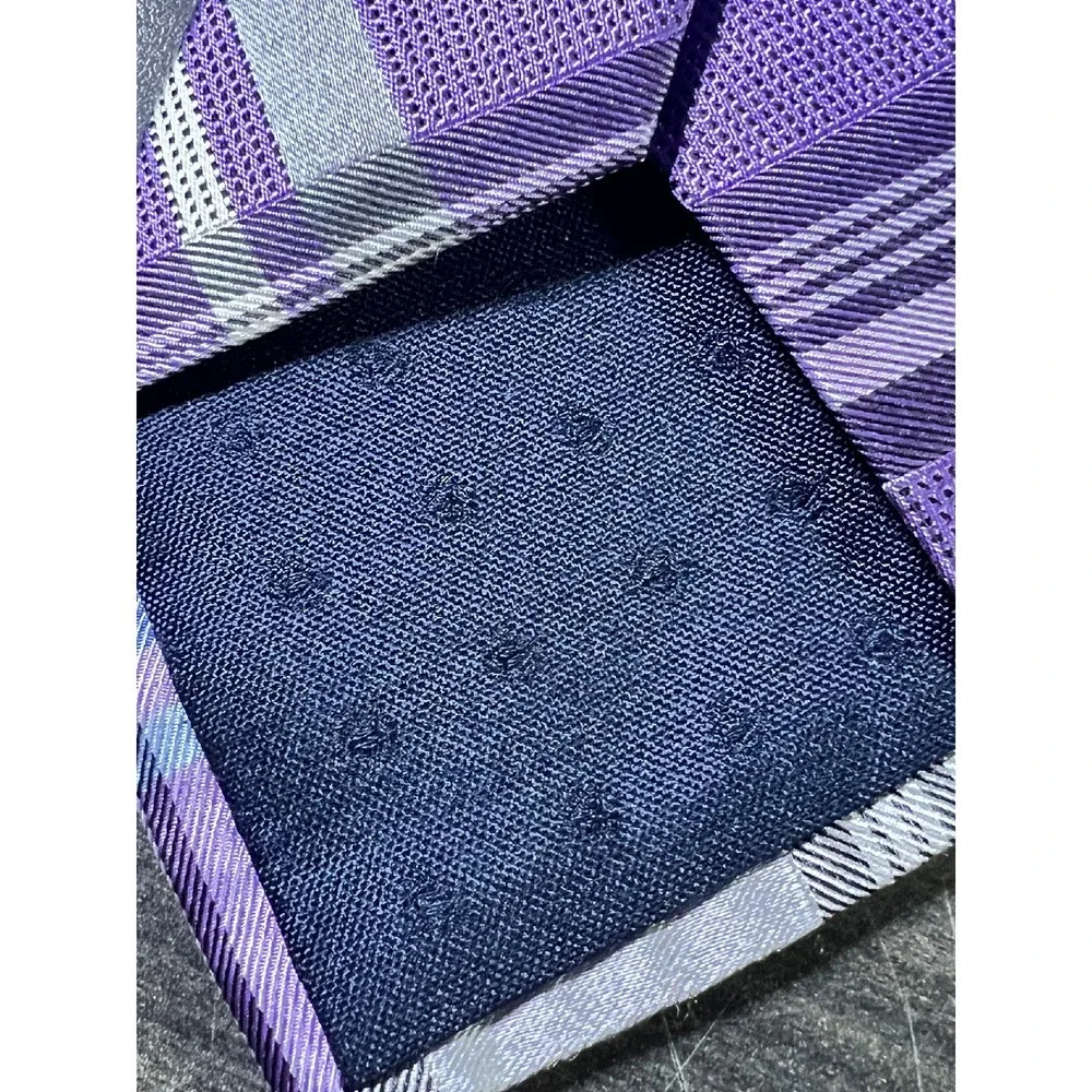 Club Room Silk Necktie Purple‎ Plaid Woven Business Career Fashion